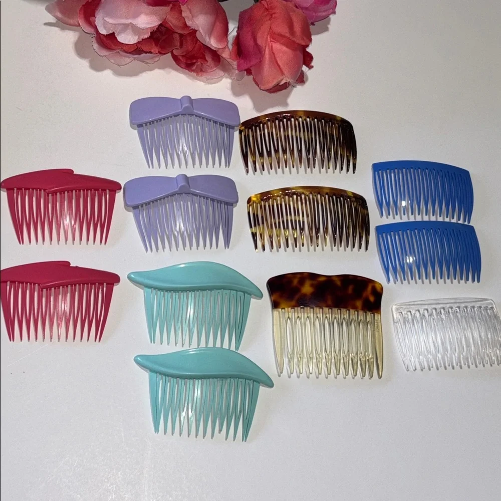 Vtg Goody Side Combs Hair Accessories Lot Of 12 USA Hong Kong Sets
